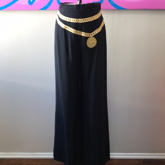 Moschino Couture Cartoon Black Wide Leg Pants - Picture 2 of 8